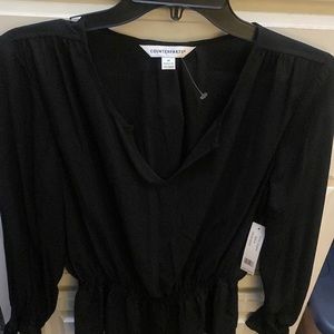 NWT medium peplum black blouse